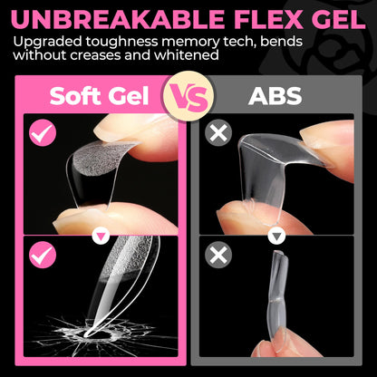 UNA GELLA Solid Gel Nail Glue (40ml) - Strong, Soak-Off Glue for Acrylic, Press-On & Gelly Tips - Lamp Curing Needed