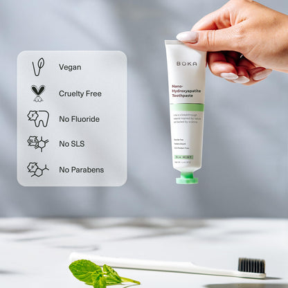 Boka Fluoride-Free Toothpaste with Nano Hydroxyapatite (n-Ha) - Sensitive Teeth, Ela Mint