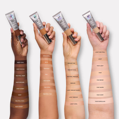 IT Cosmetics CC+ Cream SPF 50+ | Full Coverage Foundation & Serum |Anti-Aging Hydrating Serum & Color Corrector