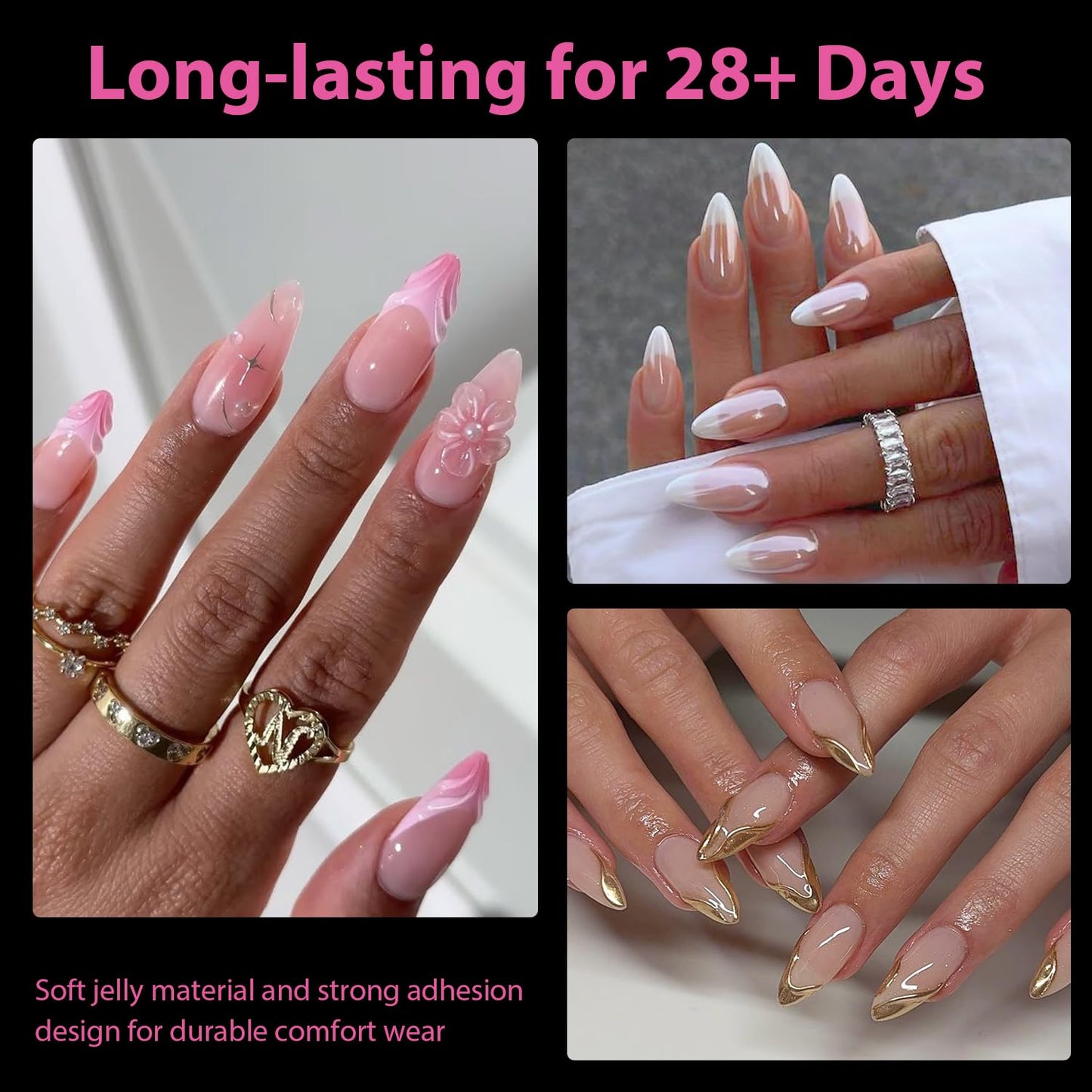 UNA GELLA Solid Gel Nail Glue (40ml) - Strong, Soak-Off Glue for Acrylic, Press-On & Gelly Tips - Lamp Curing Needed