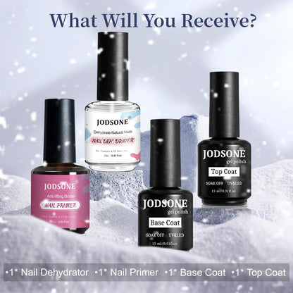 JODSONE 36 Pcs Gel Polish Kit: 32 Colors, Base & Top Coats | Gift Set