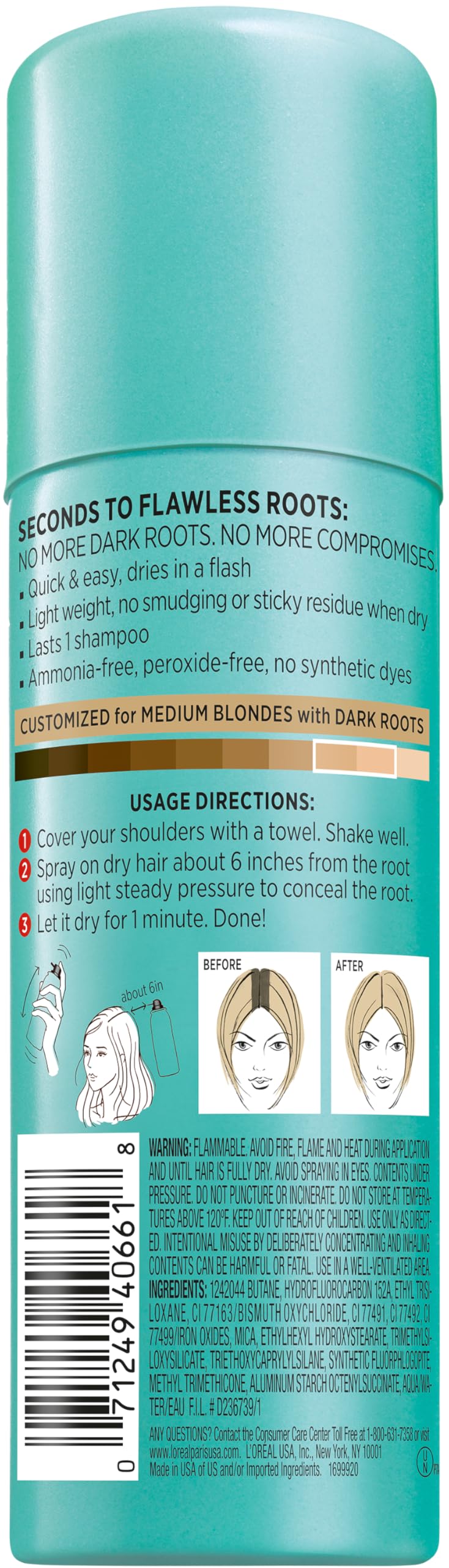 L'Oreal Magic Root Cover Up: Temporary Gray Concealer, Dark Brown