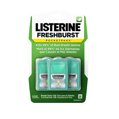Listerine PocketPaks Cool Mint Breath Strips - Kills 99% of Bad Breath Germs