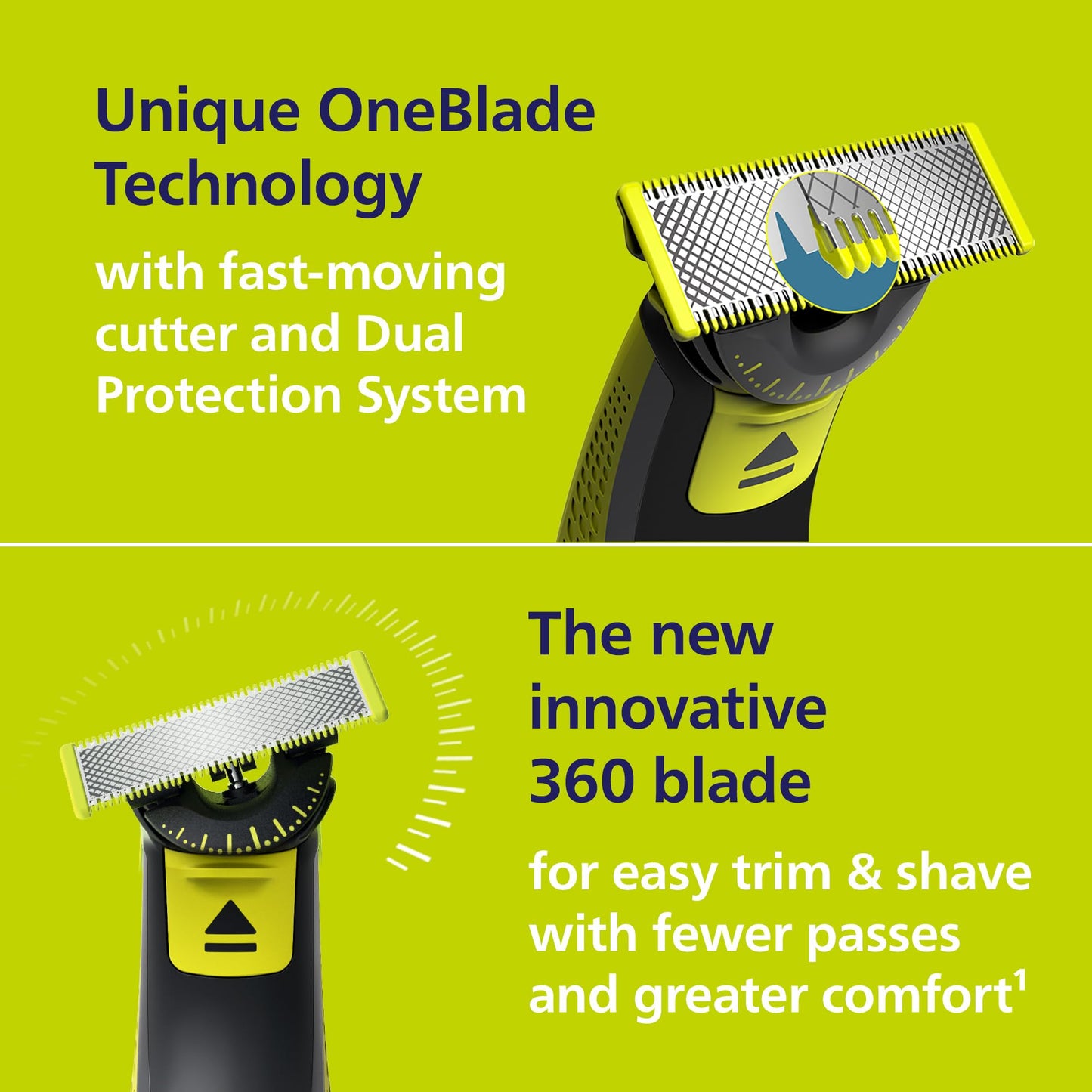 Philips Norelco OneBlade 360 Hybrid Electric Trimmer & Shaver with 5-in-1 Adjustable Comb