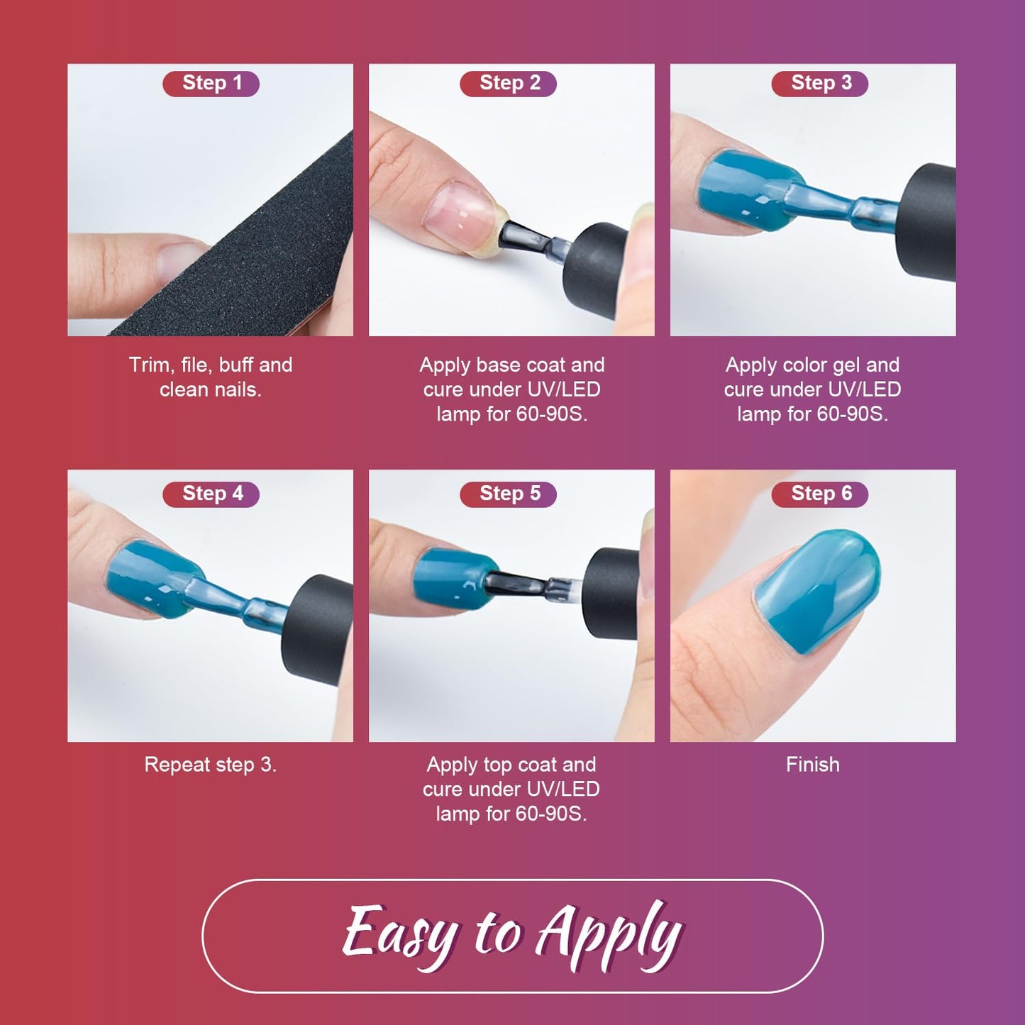 JODSONE 32 Color Gel Nail Kit w/ UV Light & 3 Top Coats | Gift Set