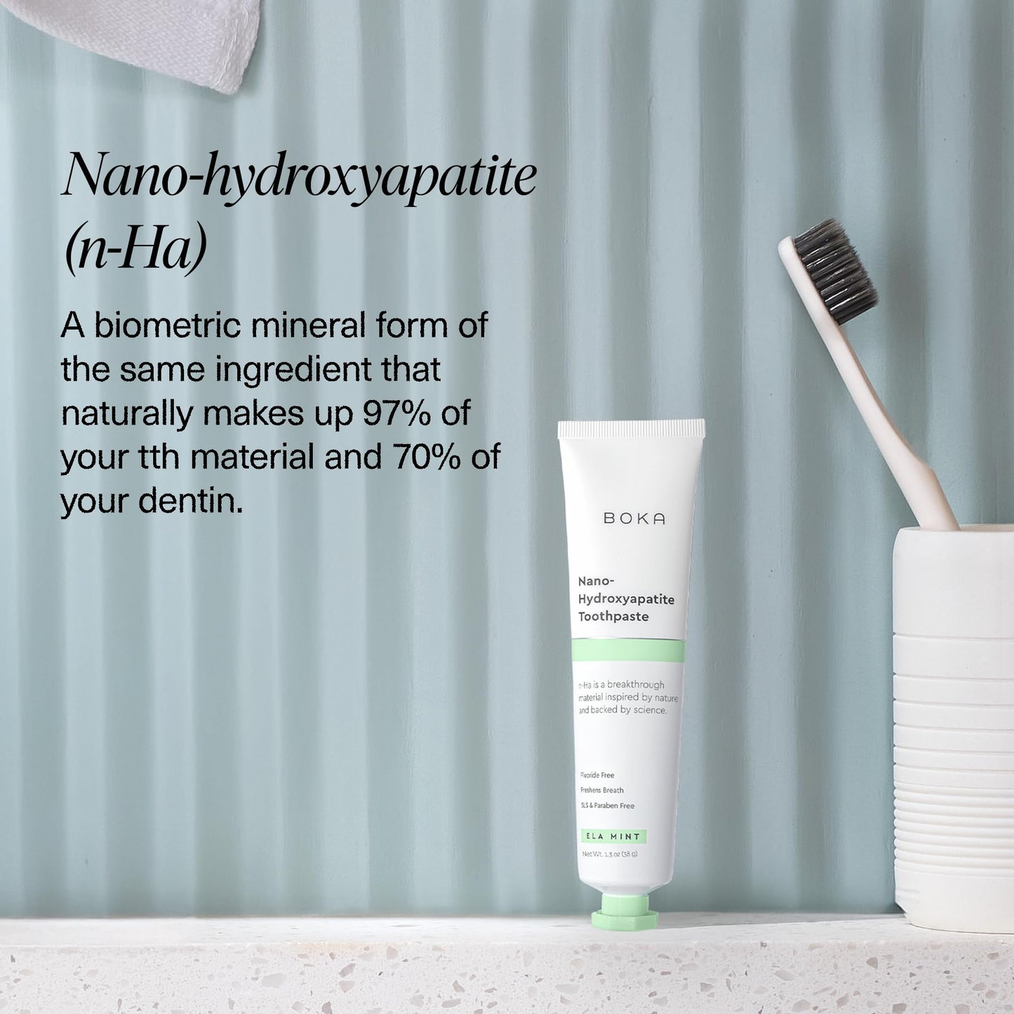 Boka Fluoride-Free Toothpaste with Nano Hydroxyapatite (n-Ha) - Sensitive Teeth, Ela Mint