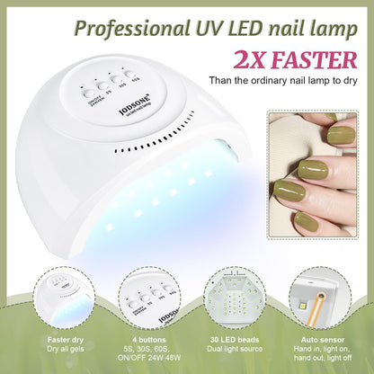 JODSONE 36 Pcs Gel Polish Kit: 32 Colors, Base & Top Coats | Gift Set