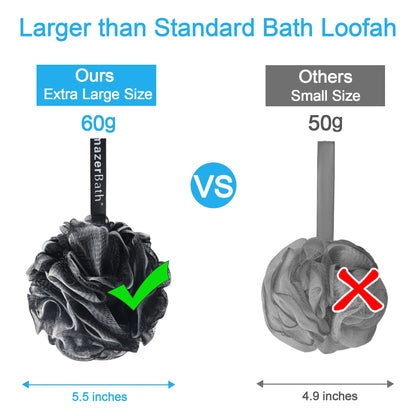 AmazerBath Loofah Sponge 75g/Piece, Exfoliating Bath Sponge Body Scrubber - Loofa Set of 4 Flower Color (Large, Green-Purple)