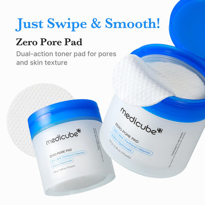 Medicube Zero Pore Pads 2.0 | Deep Pore Cleansing, Sebum Control & Smooth Skin | Korean Skincare for All Skin Types (70 Pads)