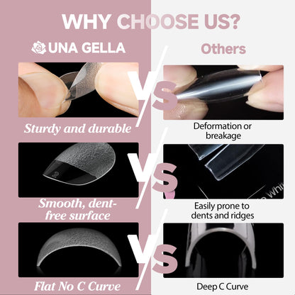 UNA GELLA Solid Gel Nail Glue (40ml) - Strong, Soak-Off Glue for Acrylic, Press-On & Gelly Tips - Lamp Curing Needed