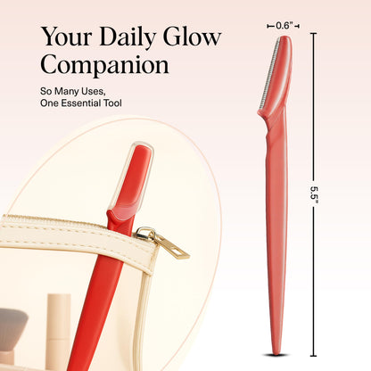 Kitsch Dermaplane Razor for Face & Eyebrow Trimmer – Exfoliating Facial Shaver, Terracotta (12 pcs)