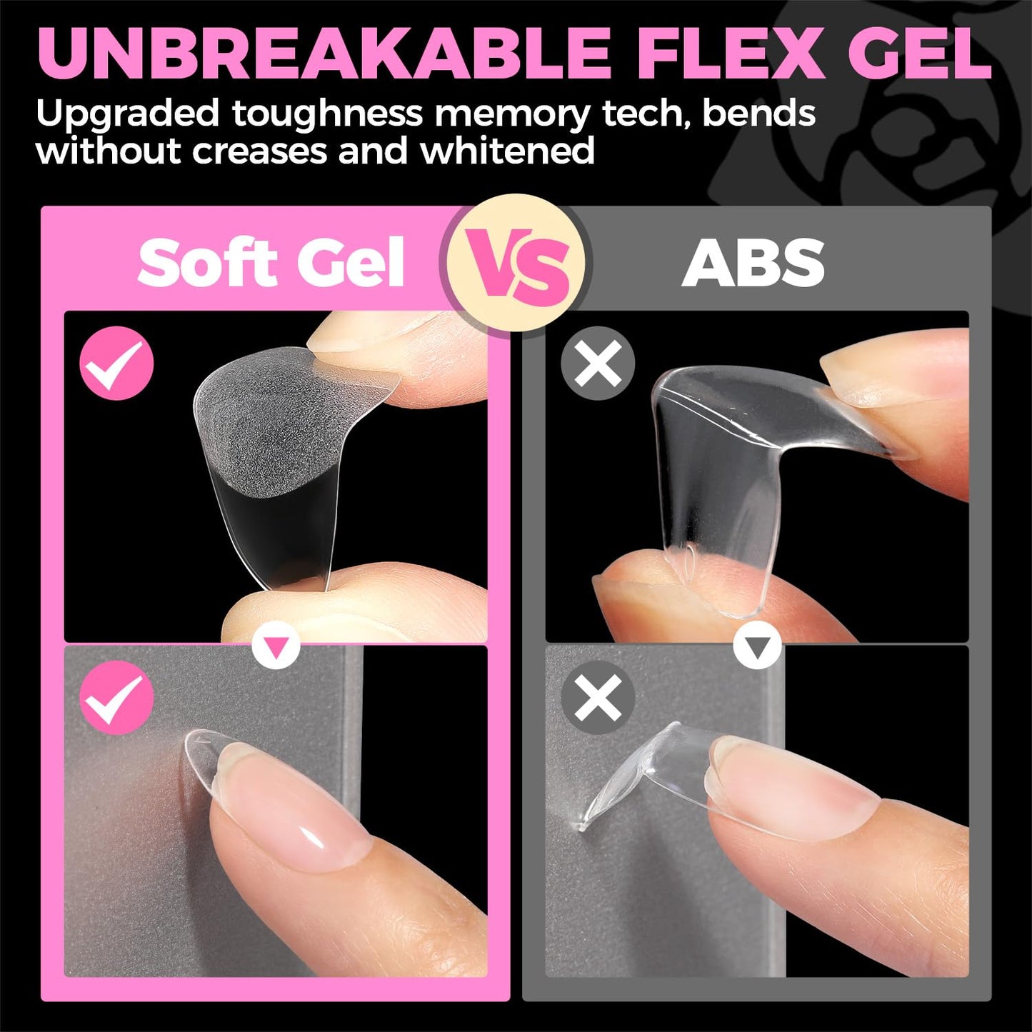 UNA GELLA Solid Gel Nail Glue (40ml) - Strong, Soak-Off Glue for Acrylic, Press-On & Gelly Tips - Lamp Curing Needed