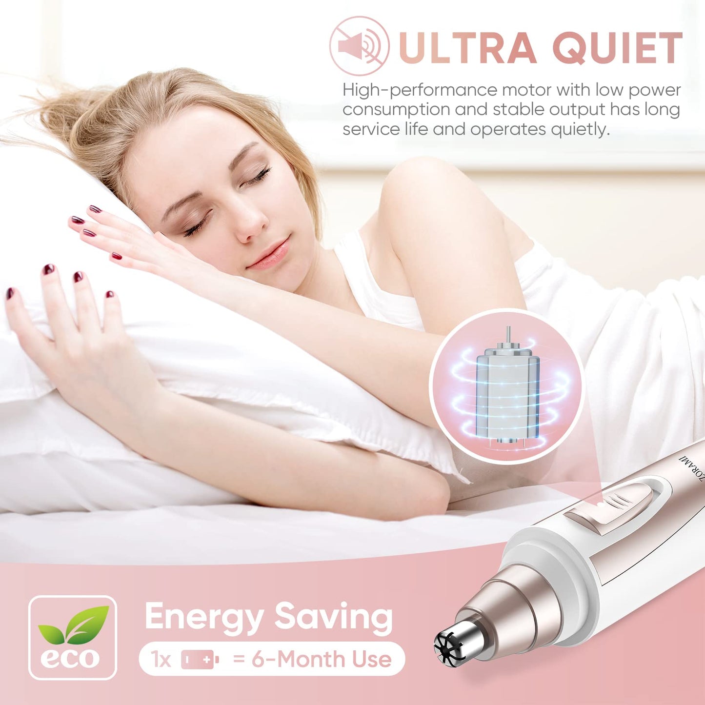 Ear & Nose Hair Trimmer Clipper - Professional, Painless, IPX7 Waterproof for Men & Women