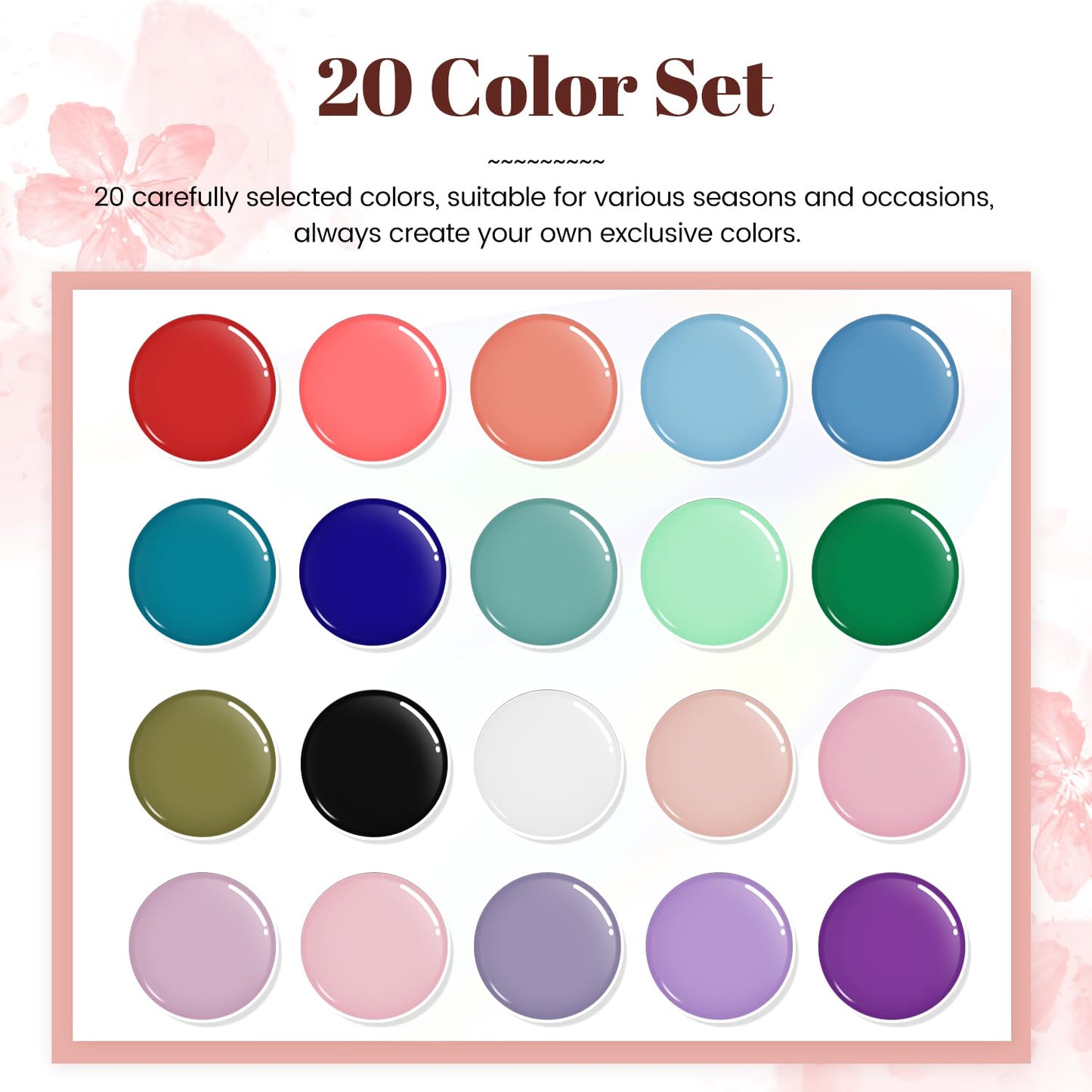 JODSONE 32 Color Gel Nail Kit w/ UV Light & 3 Top Coats | Gift Set