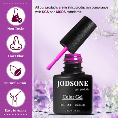 JODSONE 36 Pcs Gel Polish Kit: 32 Colors, Base & Top Coats | Gift Set