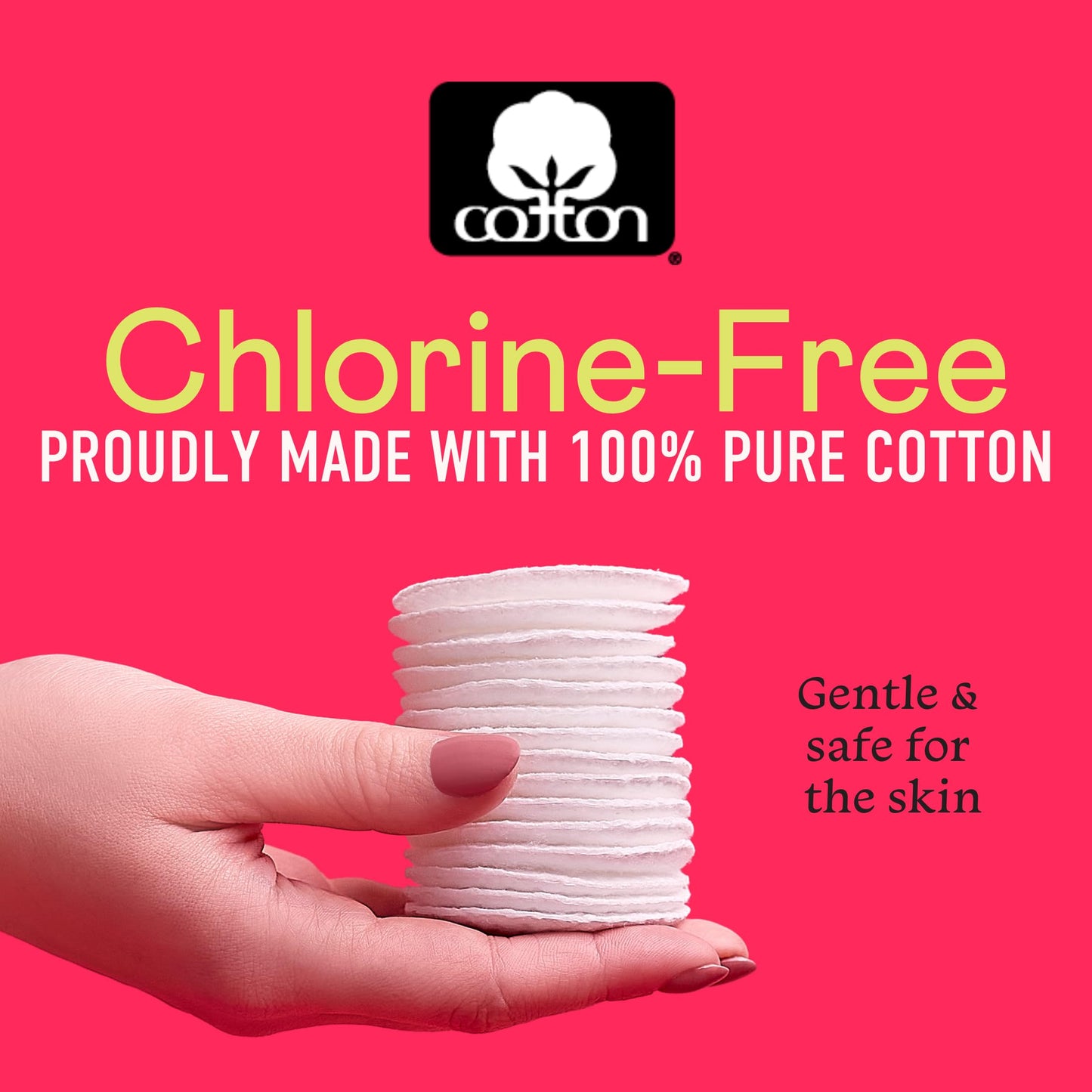 Swisspers Premium Cotton Rounds - 100% Chlorine Free Cotton Face Pads for Makeup, Nail Polish Removal - Dermatologist Tested and Hypoallergenic, Made in USA - 100 Pads (Pack of 3)