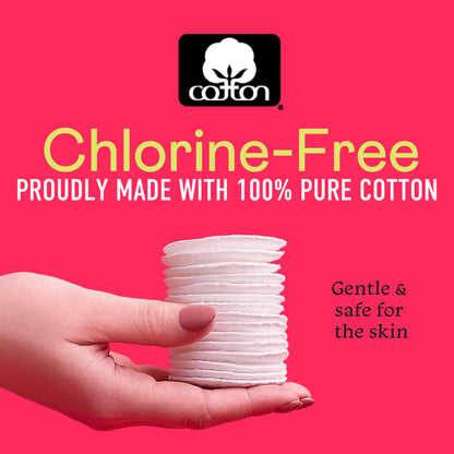 Swisspers Premium Cotton Rounds - 100% Chlorine Free Cotton Face Pads for Makeup, Nail Polish Removal - Dermatologist Tested and Hypoallergenic, Made in USA - 100 Pads (Pack of 3)