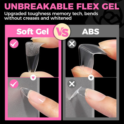UNA GELLA Solid Gel Nail Glue (40ml) - Strong, Soak-Off Glue for Acrylic, Press-On & Gelly Tips - Lamp Curing Needed