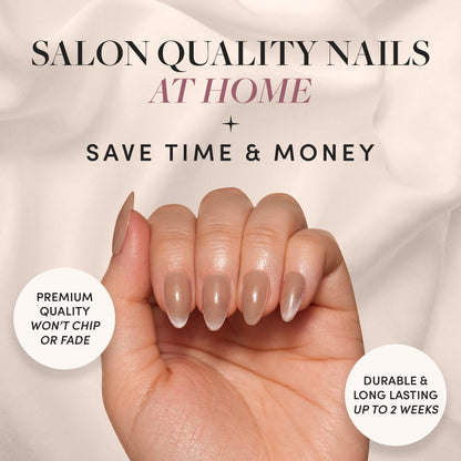 Glamnetic Fall Mauve Press On Nails | Short Oval Salon Quality