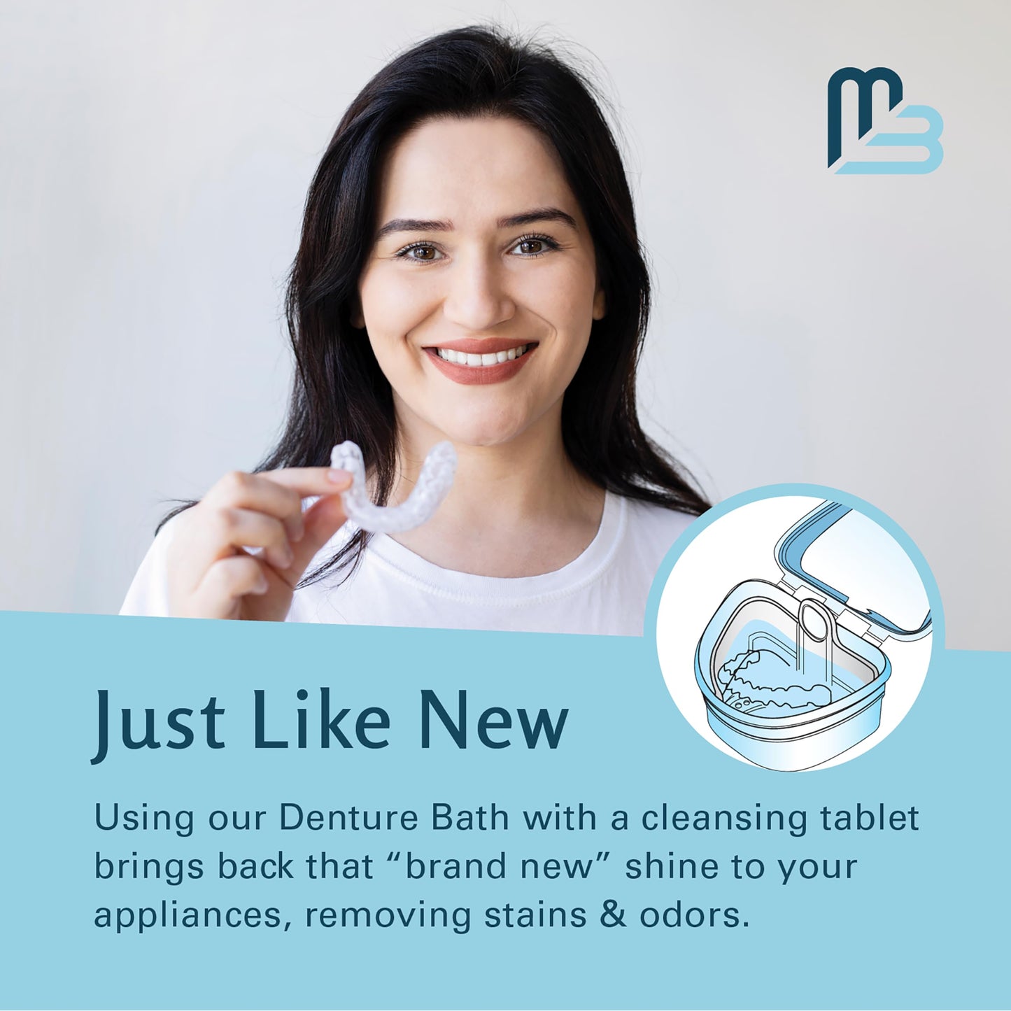 M3 Naturals Extra Strength Retainer & Invisalign Cleaner Tablets - Removes Odor, Stains, Plaque (120 Count)