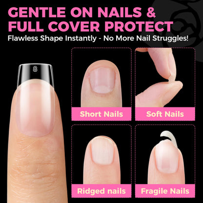 UNA GELLA Solid Gel Nail Glue (40ml) - Strong, Soak-Off Glue for Acrylic, Press-On & Gelly Tips - Lamp Curing Needed