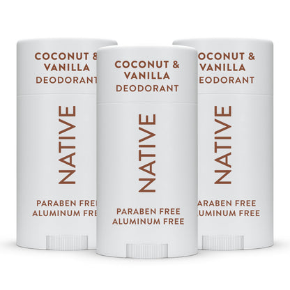 Native Aluminum-Free Deodorant - 72 Hour Odor Control with Shea Butter, Coconut & Vanilla