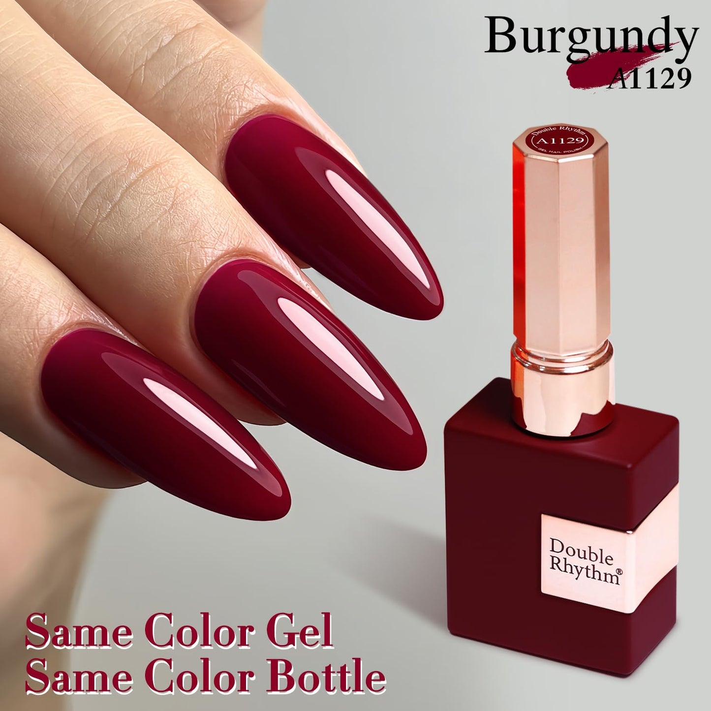 Burgundy 15ML Soak Off Gel Nail Polish - Sheer Finish, 28-Day Wear