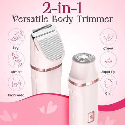 Risina Bikini Trimmer & Electric Razor for Women - Painless, IPX7 Waterproof Body & Facial Shaver