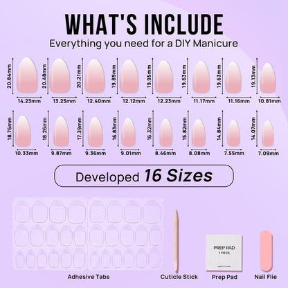 BTArtbox Soft Gel Press On Nails: Short Square Ombre | Vanilla Cream