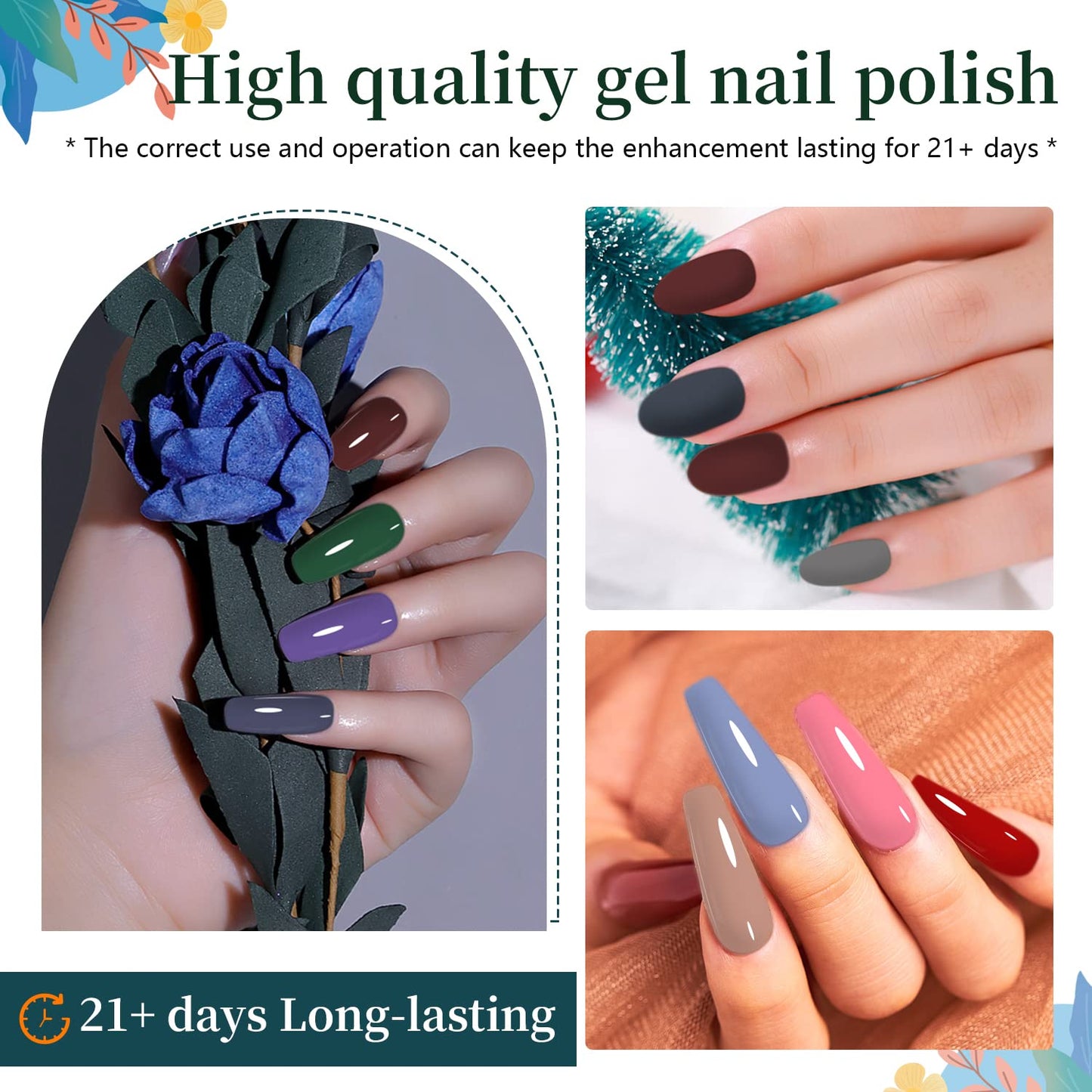 JODSONE 32 Color Gel Nail Kit w/ UV Light & 3 Top Coats | Gift Set