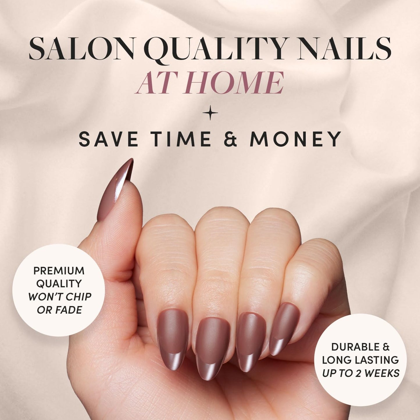 Glamnetic Fall Mauve Press On Nails | Short Oval Salon Quality