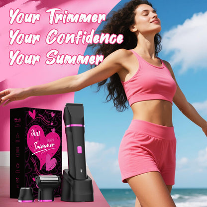 Risina Bikini Trimmer & Electric Razor for Women - Painless, IPX7 Waterproof Body & Facial Shaver