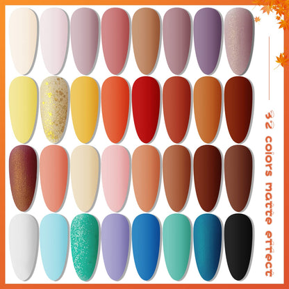 JODSONE 32 Color Gel Nail Kit w/ UV Light & 3 Top Coats | Gift Set