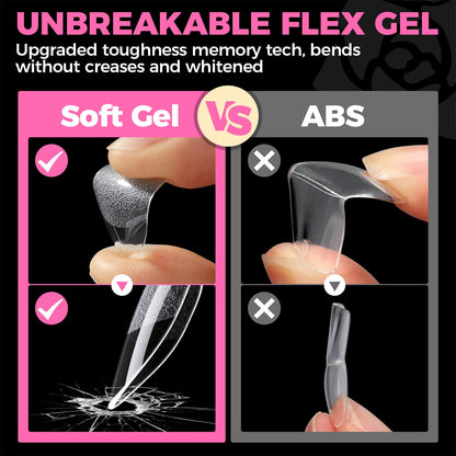 UNA GELLA Solid Gel Nail Glue (40ml) - Strong, Soak-Off Glue for Acrylic, Press-On & Gelly Tips - Lamp Curing Needed