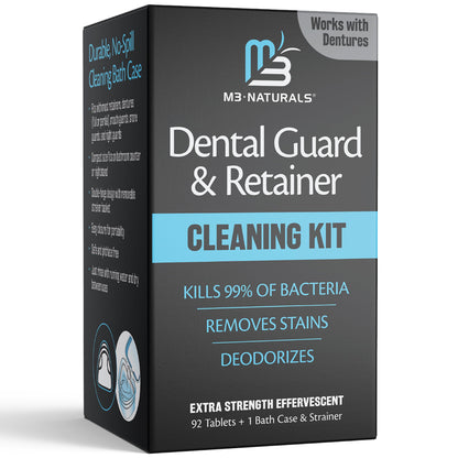 M3 Naturals Extra Strength Retainer & Invisalign Cleaner Tablets - Removes Odor, Stains, Plaque (120 Count)