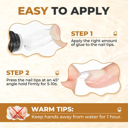 UNA GELLA Solid Gel Nail Glue (40ml) - Strong, Soak-Off Glue for Acrylic, Press-On & Gelly Tips - Lamp Curing Needed