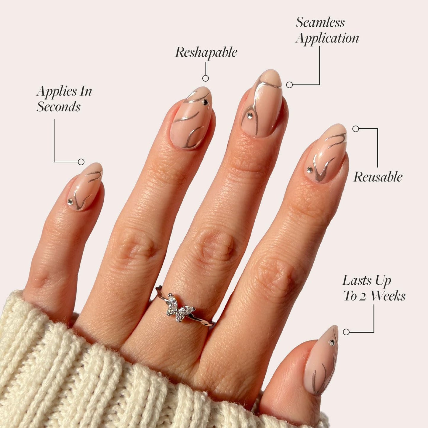 Glamnetic Fall Mauve Press On Nails | Short Oval Salon Quality