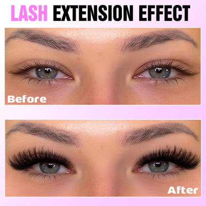 Pawotence Lash Extension Kit DIY 280pcs Lash Clusters Eyelash Extension Kit, 9-16mm 30D 40D Individual Lashes Kit with Lash Bond and Seal, Lash Tweezers for Self Use (30D&40D, 0.07D, 9-16mm, Kit)