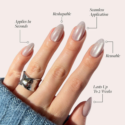 Glamnetic Fall Mauve Press On Nails | Short Oval Salon Quality