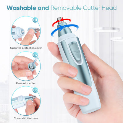 Ear & Nose Hair Trimmer Clipper - Professional, Painless, IPX7 Waterproof for Men & Women