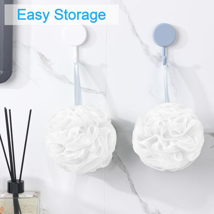 AmazerBath Loofah Sponge 75g/Piece, Exfoliating Bath Sponge Body Scrubber - Loofa Set of 4 Flower Color (Large, Green-Purple)