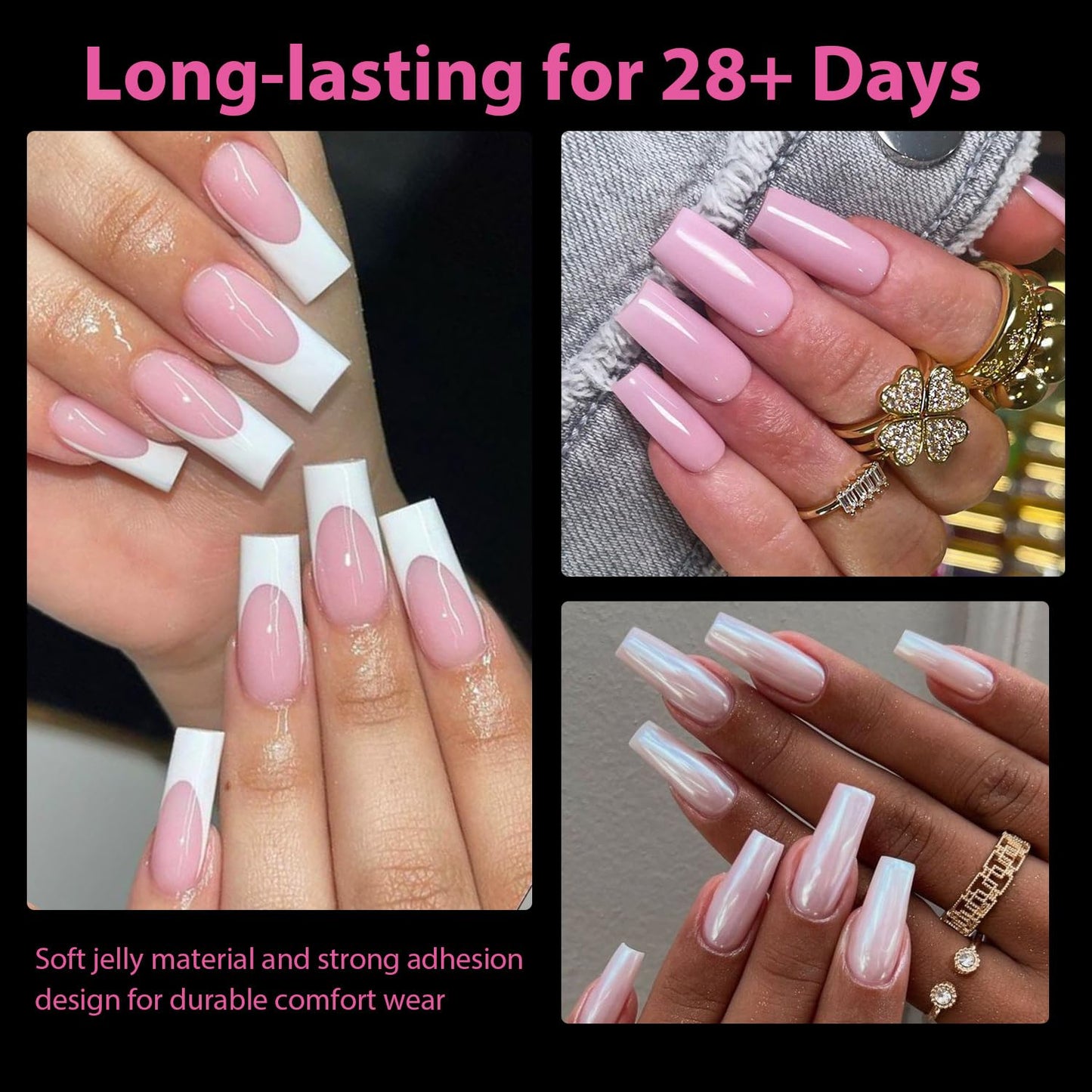 UNA GELLA Solid Gel Nail Glue (40ml) - Strong, Soak-Off Glue for Acrylic, Press-On & Gelly Tips - Lamp Curing Needed