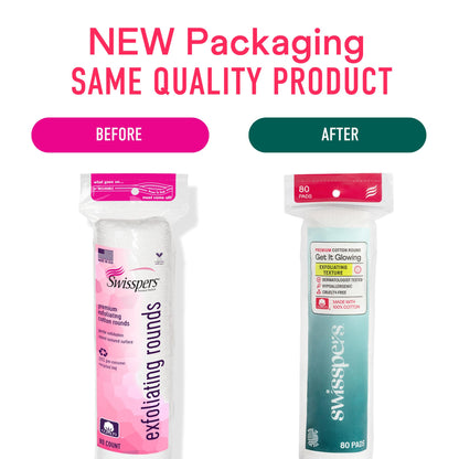 Swisspers Premium Cotton Rounds - 100% Chlorine Free Cotton Face Pads for Makeup, Nail Polish Removal - Dermatologist Tested and Hypoallergenic, Made in USA - 100 Pads (Pack of 3)