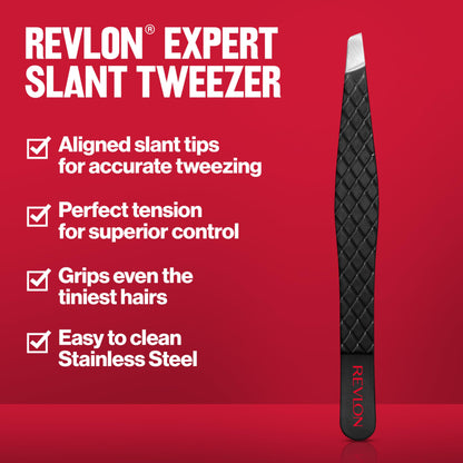 Revlon Expert Slant Tweezer - Most-Loved, High Precision Stainless Steel for Easy Hair Removal