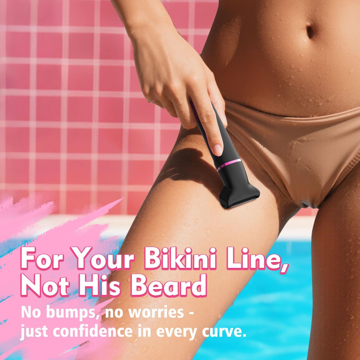 Risina Bikini Trimmer & Electric Razor for Women - Painless, IPX7 Waterproof Body & Facial Shaver