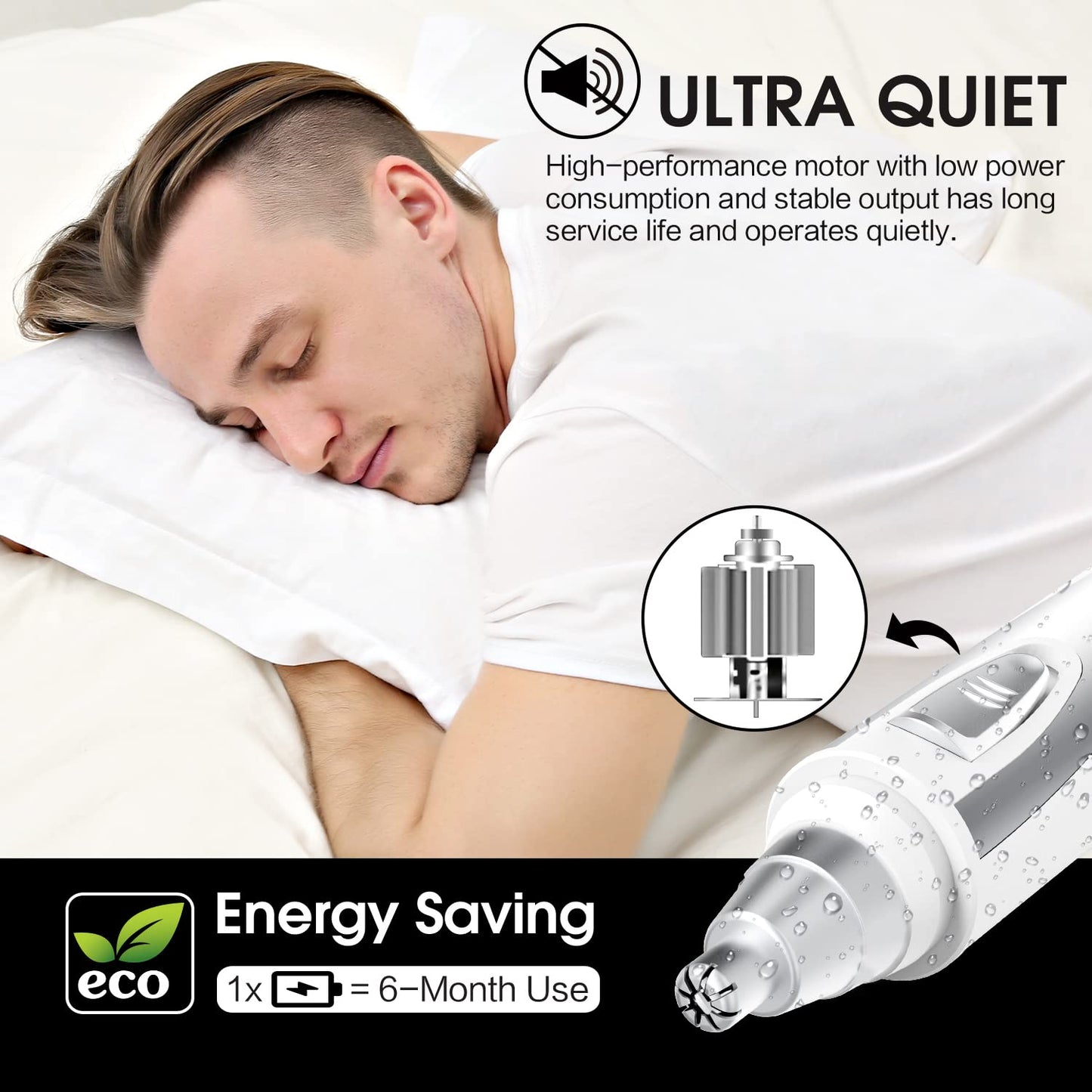 Ear & Nose Hair Trimmer Clipper - Professional, Painless, IPX7 Waterproof for Men & Women