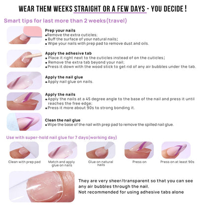 BTArtbox Soft Gel Press On Nails: Short Square Ombre | Vanilla Cream