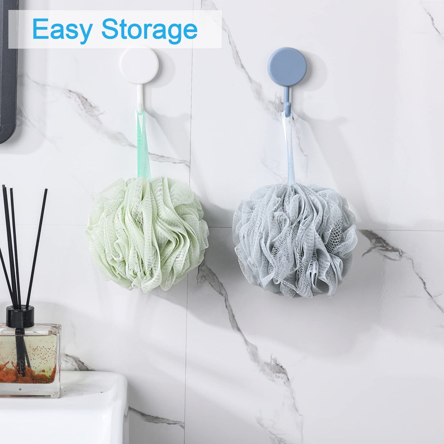 AmazerBath Loofah Sponge 75g/Piece, Exfoliating Bath Sponge Body Scrubber - Loofa Set of 4 Flower Color (Large, Green-Purple)