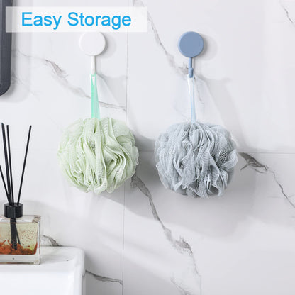 AmazerBath Loofah Sponge 75g/Piece, Exfoliating Bath Sponge Body Scrubber - Loofa Set of 4 Flower Color (Large, Green-Purple)