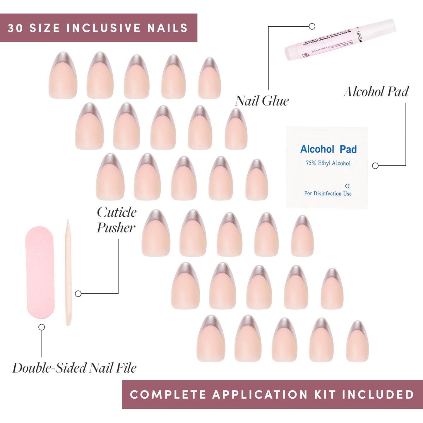 Glamnetic Fall Mauve Press On Nails | Short Oval Salon Quality